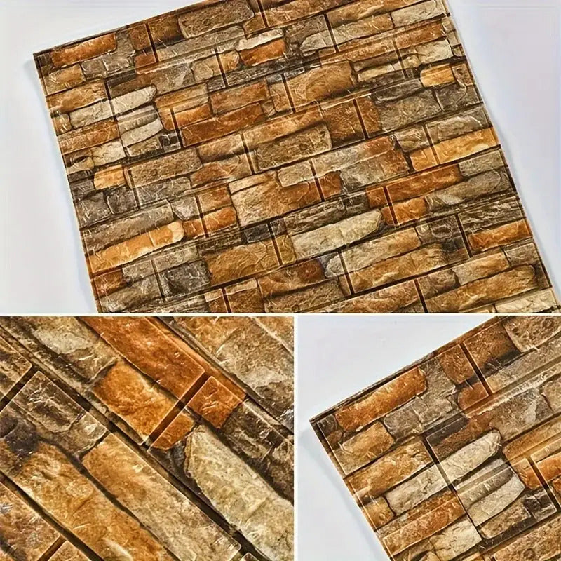 Retro 3D Wall Sticker, Imitation Brick Plane Furniture Sticker