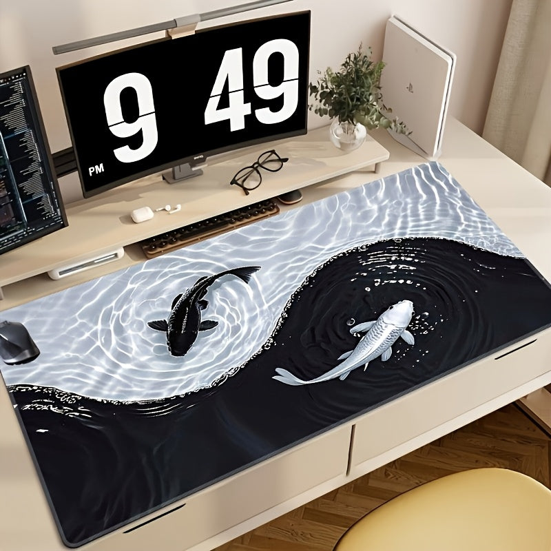 Stylish Black & White Waterproof Gaming Mouse Pad
