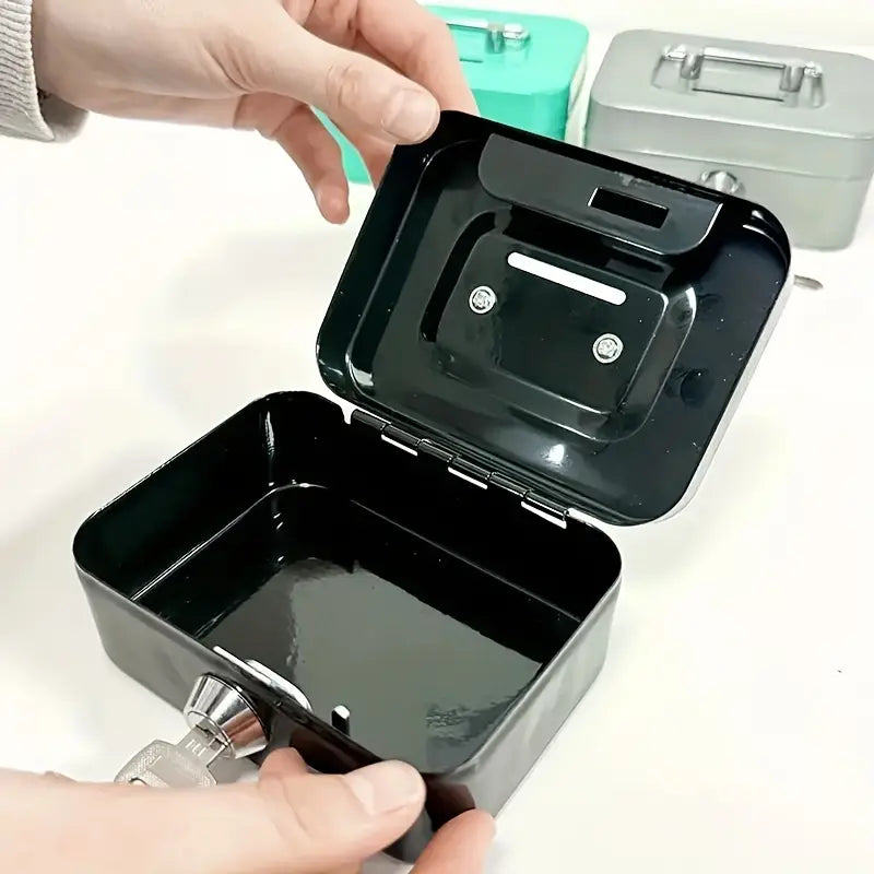 1pc Sturdy Iron Metal Keylock Storage Box