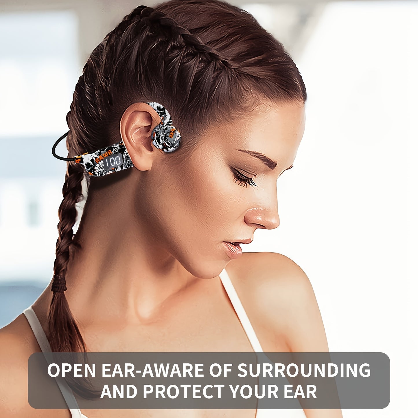 Wireless Bone Conduction Headphones with Microphone