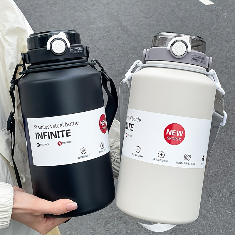 1pc Stainless Steel Insulated Tumbler 1000ml Large Capacity with Handle