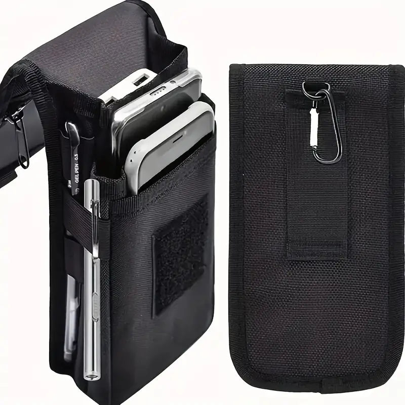 Three-grid waist-hanging casual mobile phone bag