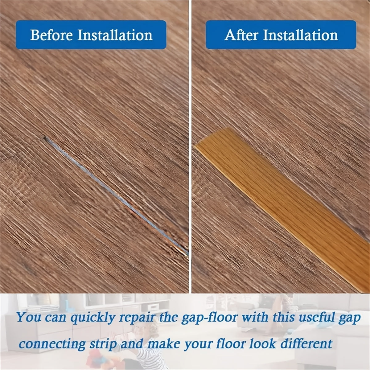 1pc Easy-to-Install  PVC Floor Transition Strip