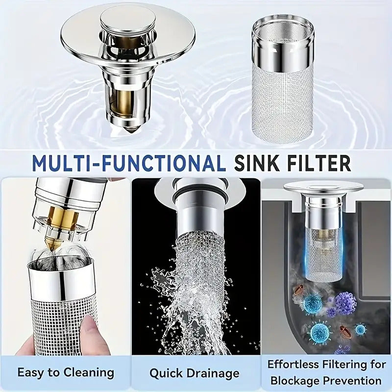 Premium 304 Stainless Steel Drain Stopper with Brass Core