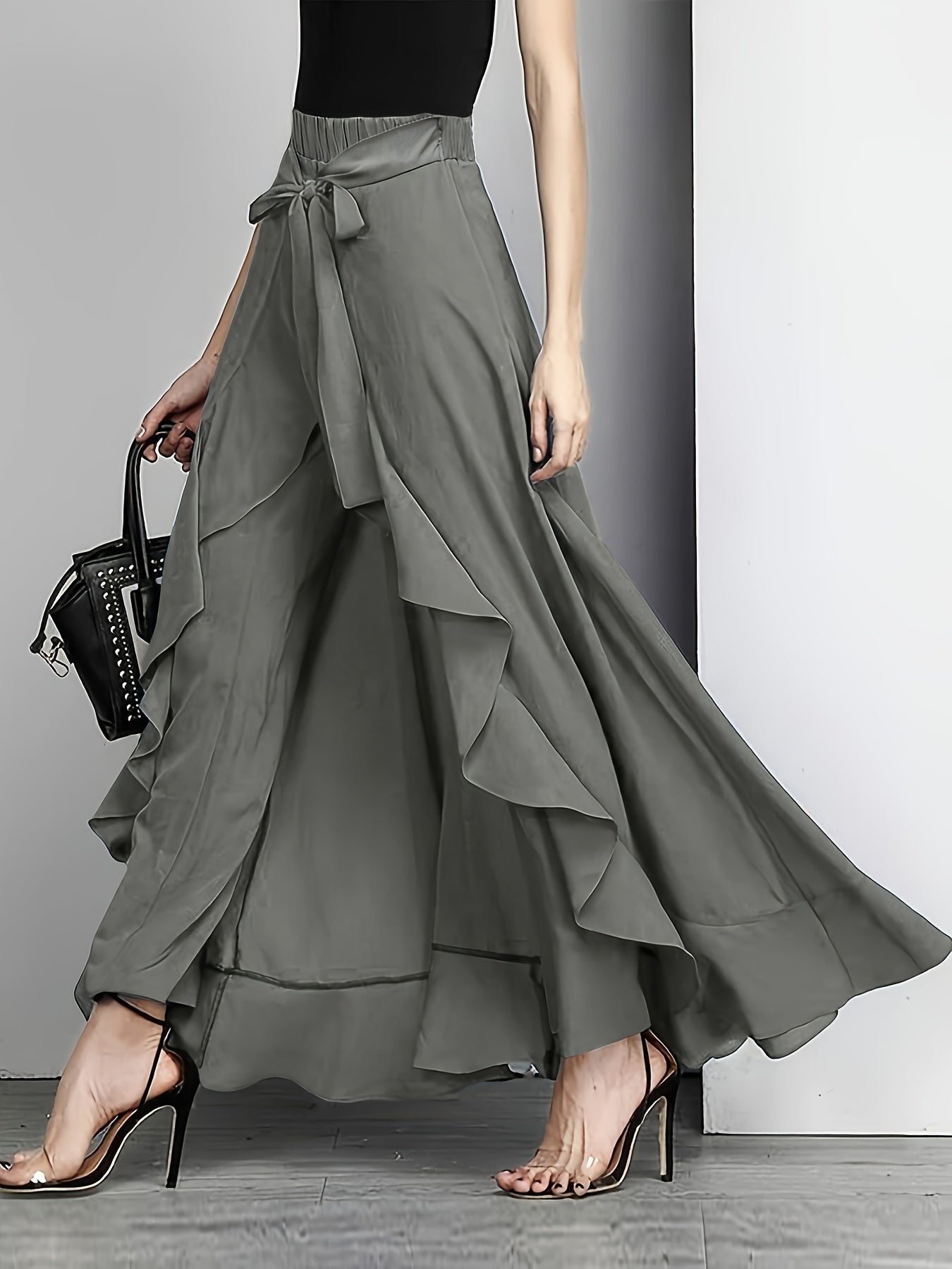 New autumn high waist chiffon pants
