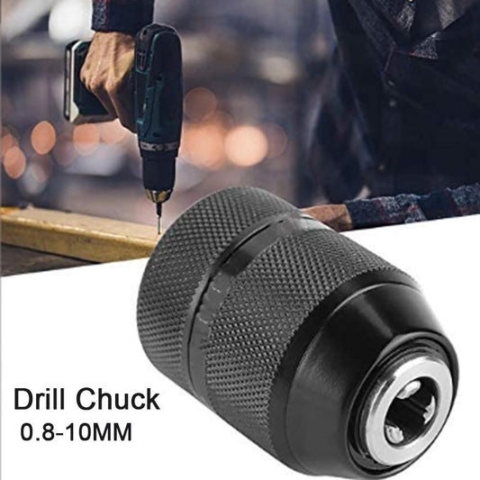 Threaded interface full metal hand-tight drill chuck