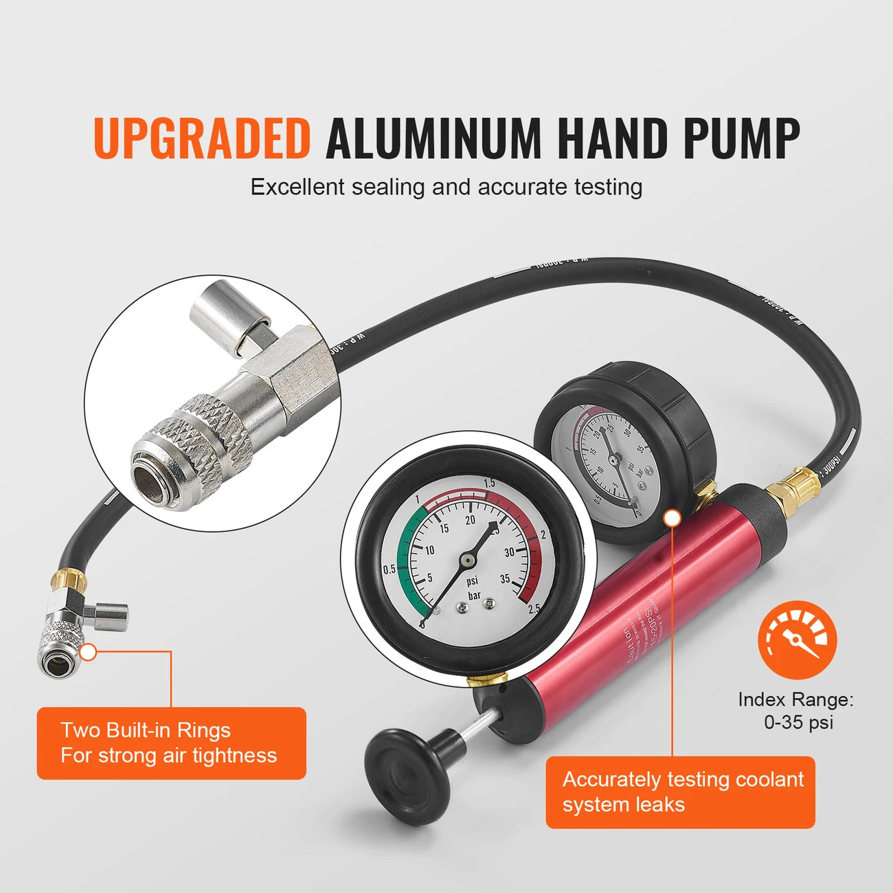 Automobile water tank pressure leak detection kit tool