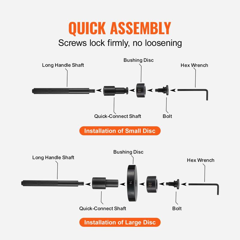 52-piece wheel bearing installation tool set