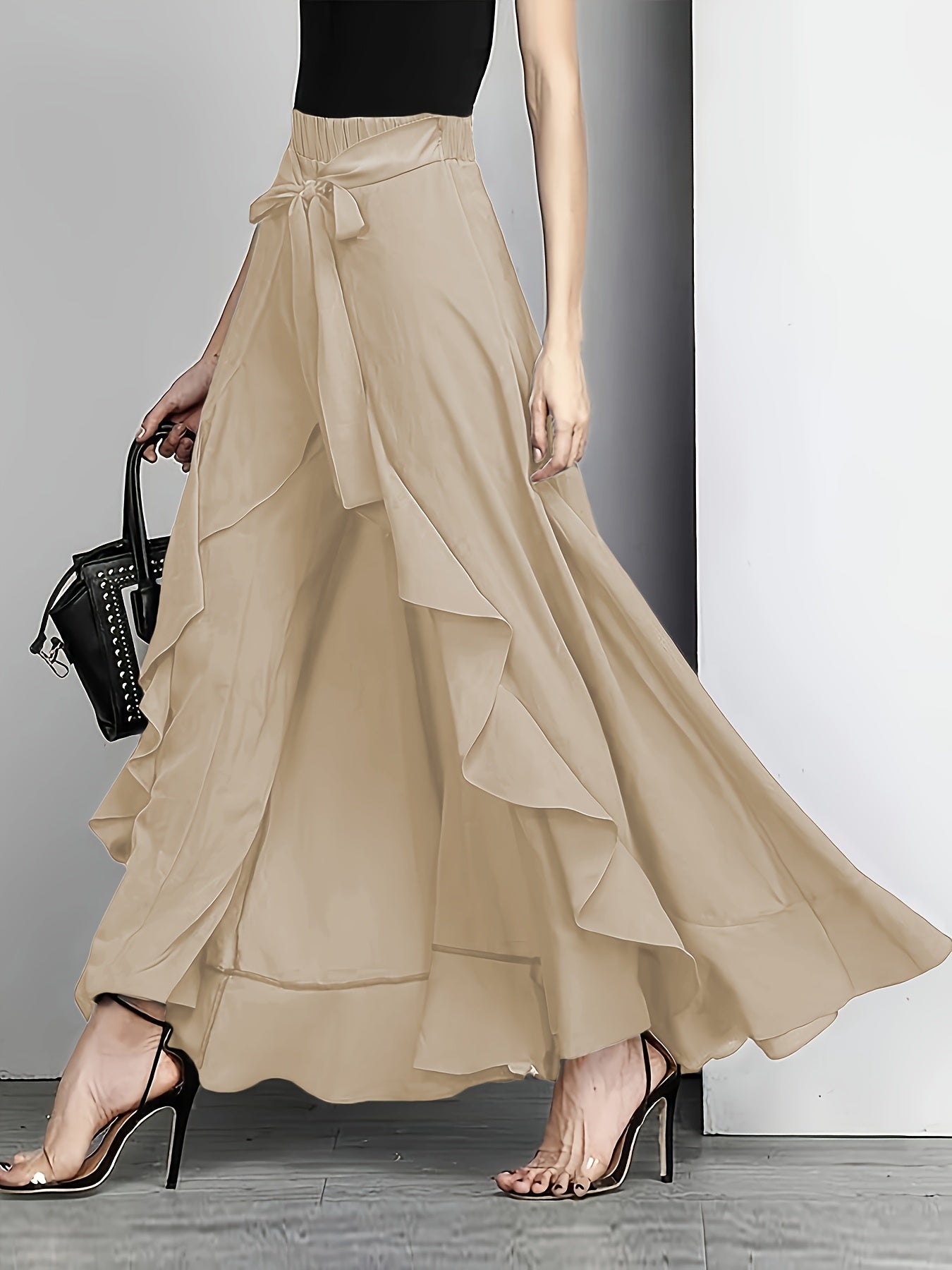 New autumn high waist chiffon pants