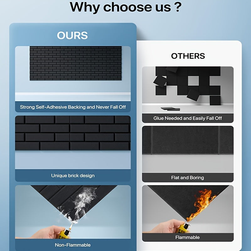 12pcs Self-Adhesive Soundproof Wall Panels