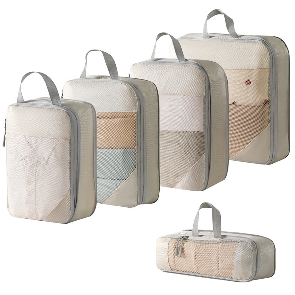 Set of 5 Luggage Organizer Packing Cubes Travel Clothes Storage Bag
