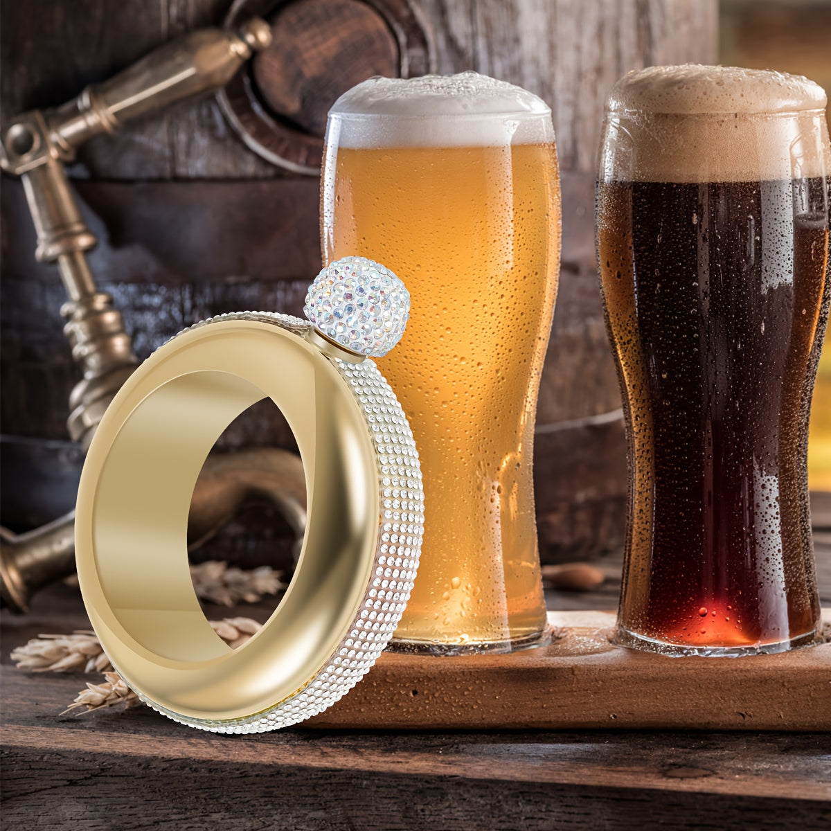 1pc Fashionable Stainless Steel Bangle Flask For Ladies