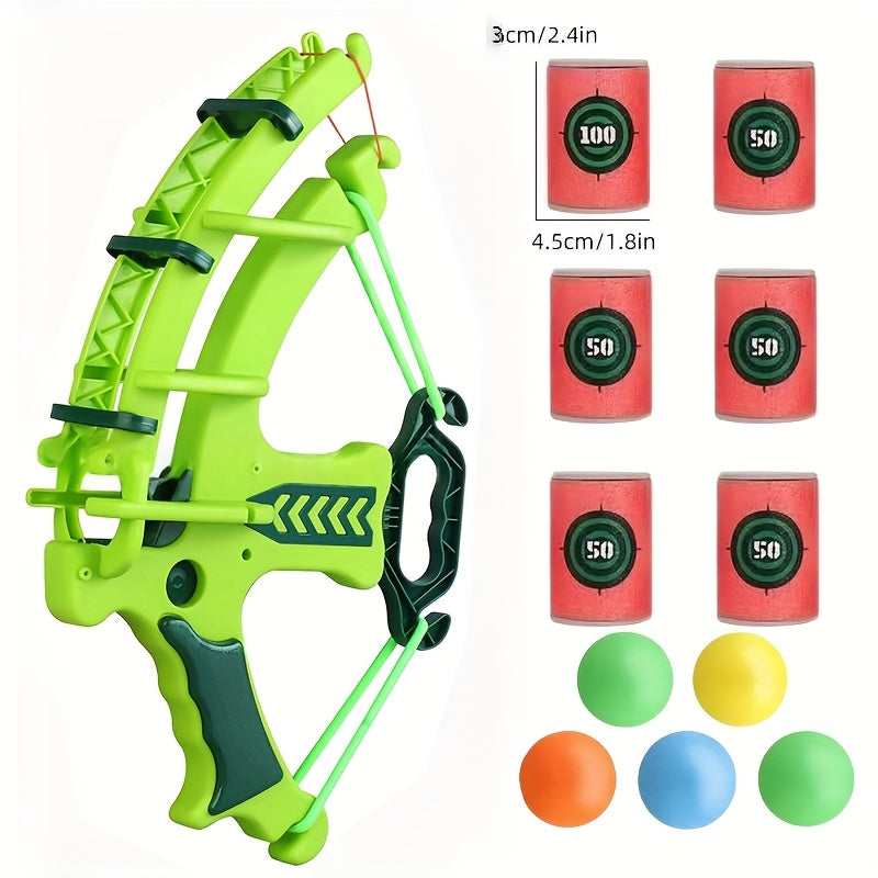 12pcs Blue and Green Interactive Archery Game Set with Colored Balls