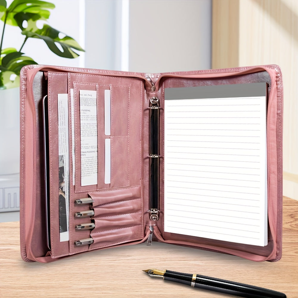 Rose Golden PU Leather Portfolio for Women