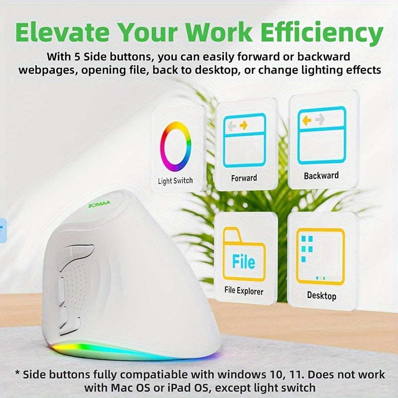 Multifunctional Vertical Mouse, Dual-mode Wireless BT Mouse