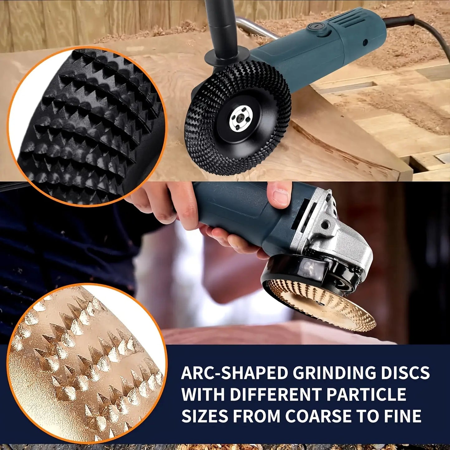 5pcs Of Angle Grinder Wood Carving Disc Set