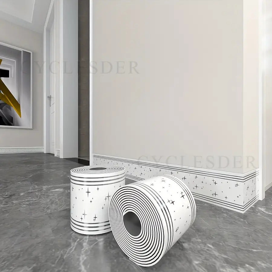 2 Rolls 197 inches x 3.94 inches European Style Marble Tile Panel Wallpaper