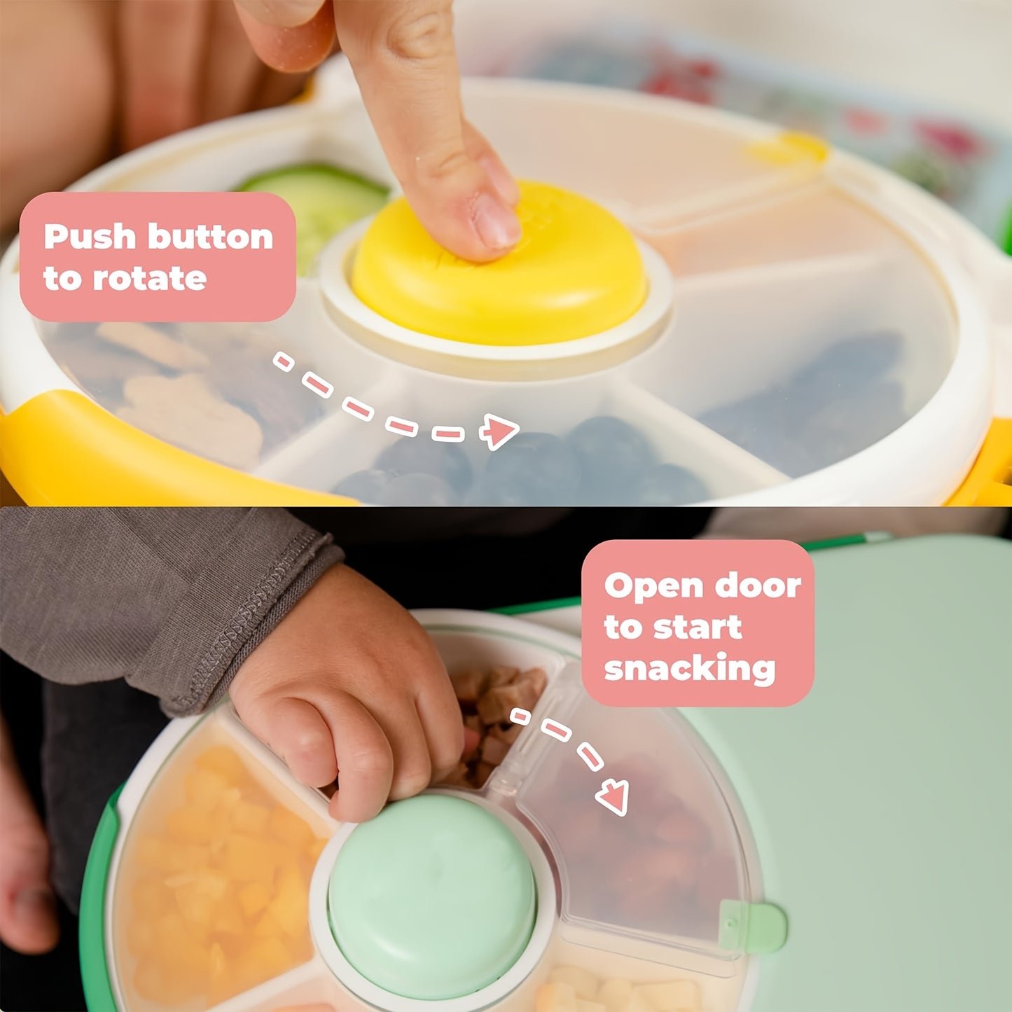 1pc Portable Tote Bag Rotating Lunch Box
