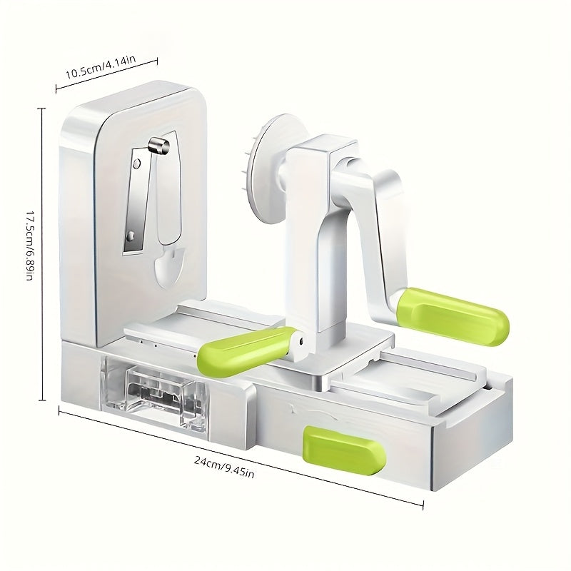 1pc Heavy-Duty Manual Spiral Slicer with Non-Slip Base