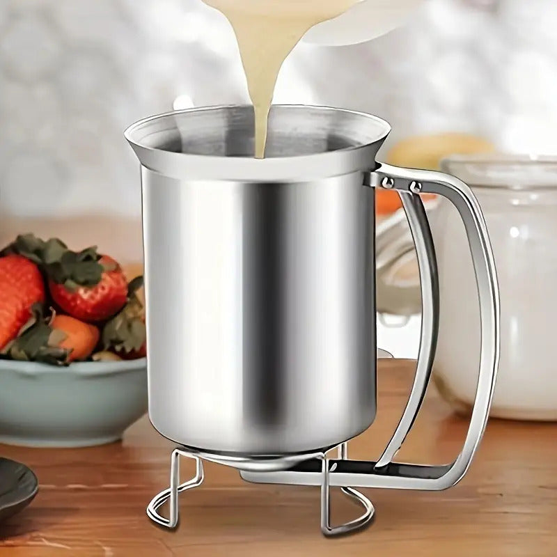 1pc Stainless Steel Pancake Batter Dispenser with Handle