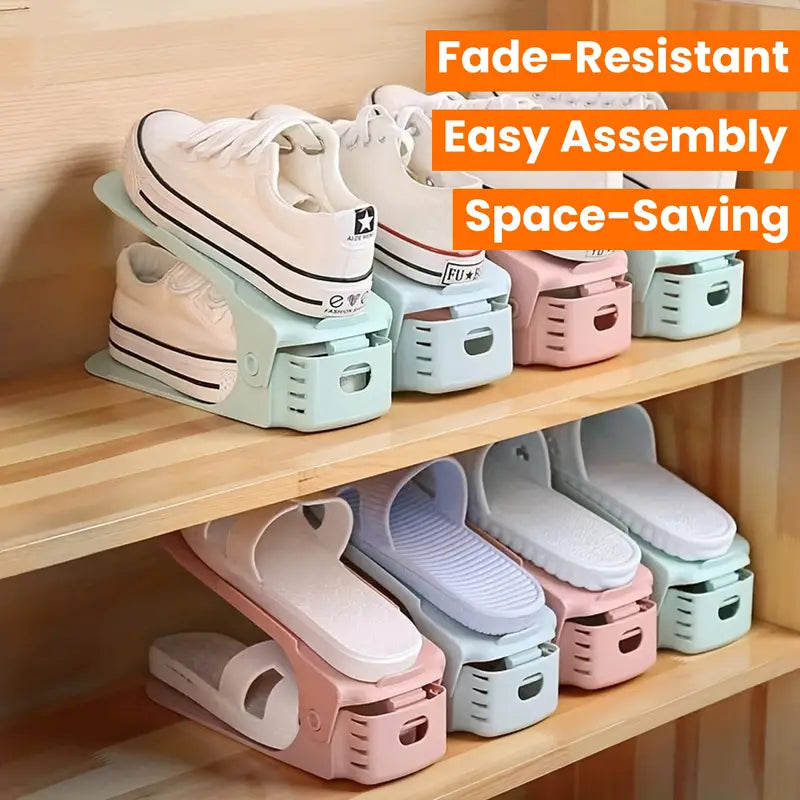 10pcs Adjustable Plastic Shoe Racks