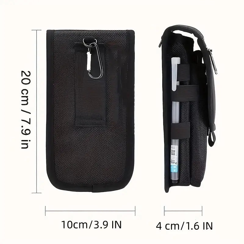 Three-grid waist-hanging casual mobile phone bag