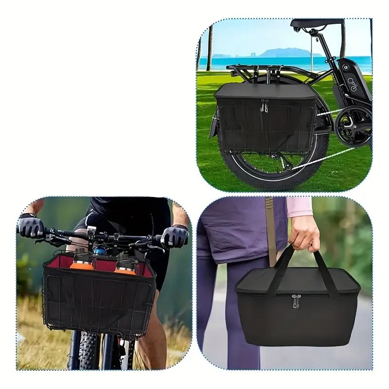 Foldable Bicycle Front Basket with Black Padded Liner