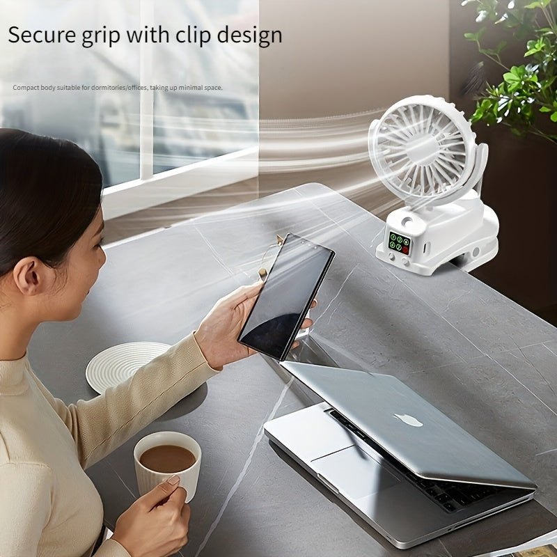Portable USB Rechargeable Fan with Mist Humidifier