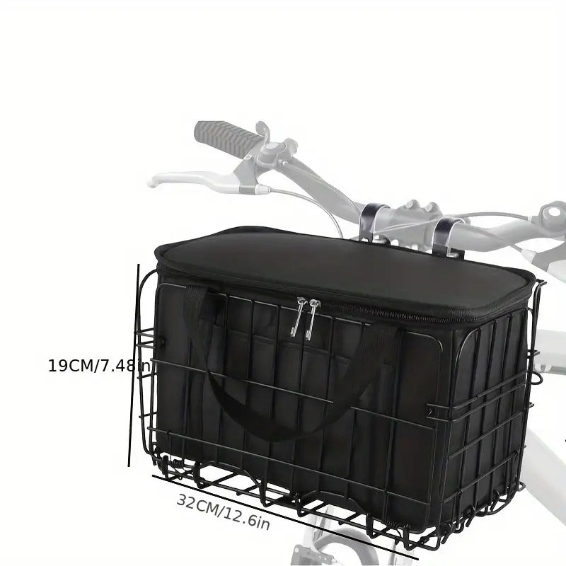 Foldable Bicycle Front Basket with Black Padded Liner