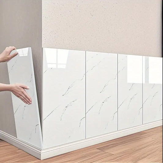 14pcs Glam Style Marble Pattern Wall Stickers