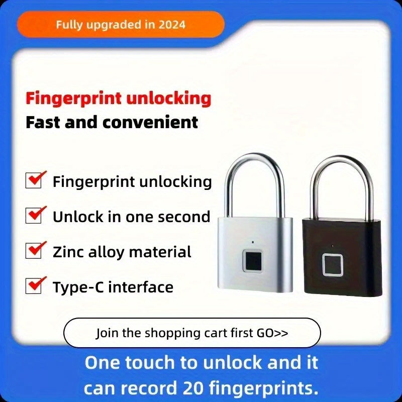 The brand-new upgraded USB Micro-B fingerprint padlock