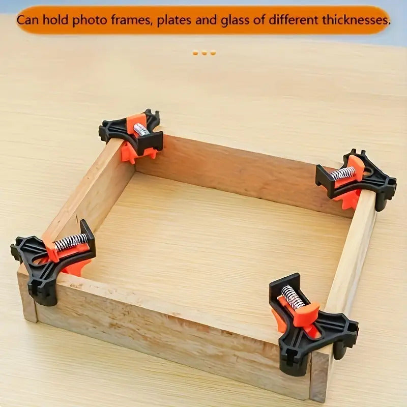 4pcs Adjustable 90-Degree Angle Clamps - Reusable Woodworking Tools