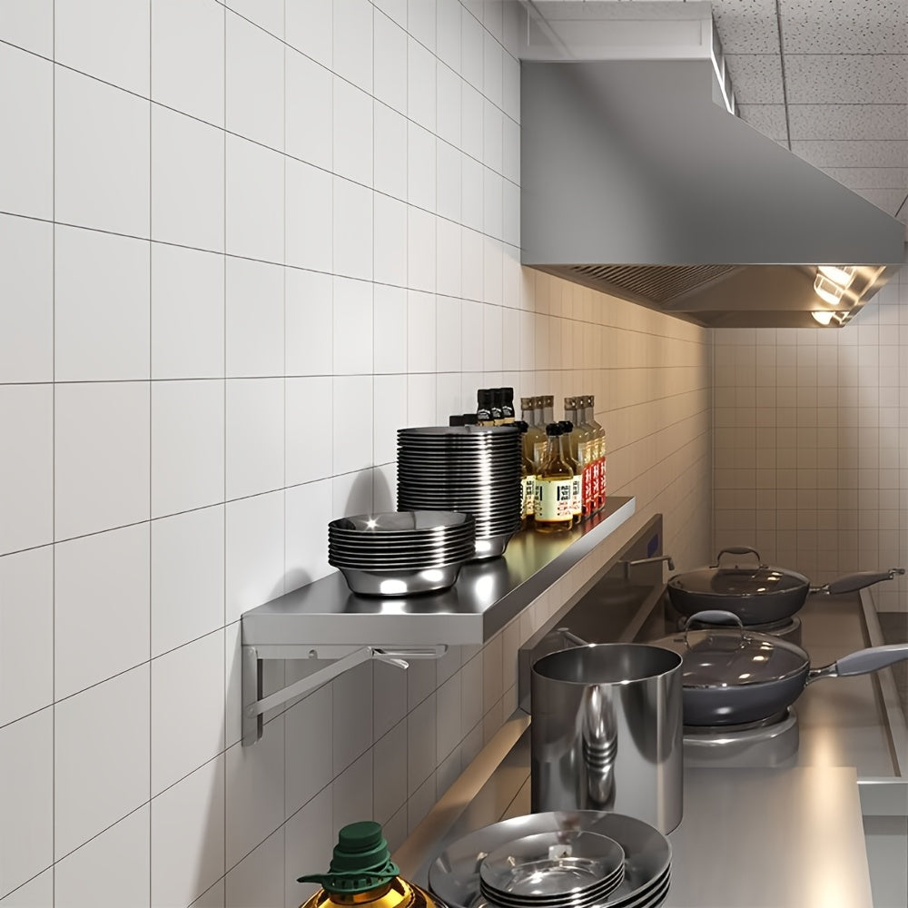 Rust-Resistant Stainless Steel Wall-Mounted Shelf