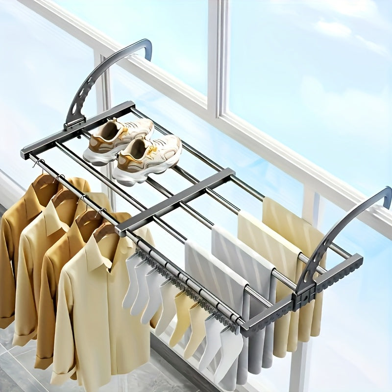 2-Size Adjustable Outdoor Clothes Drying Rack