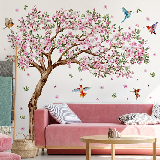 Six-Piece Large Peach Blossom Wall Decal | Self-Adhesive Stickers