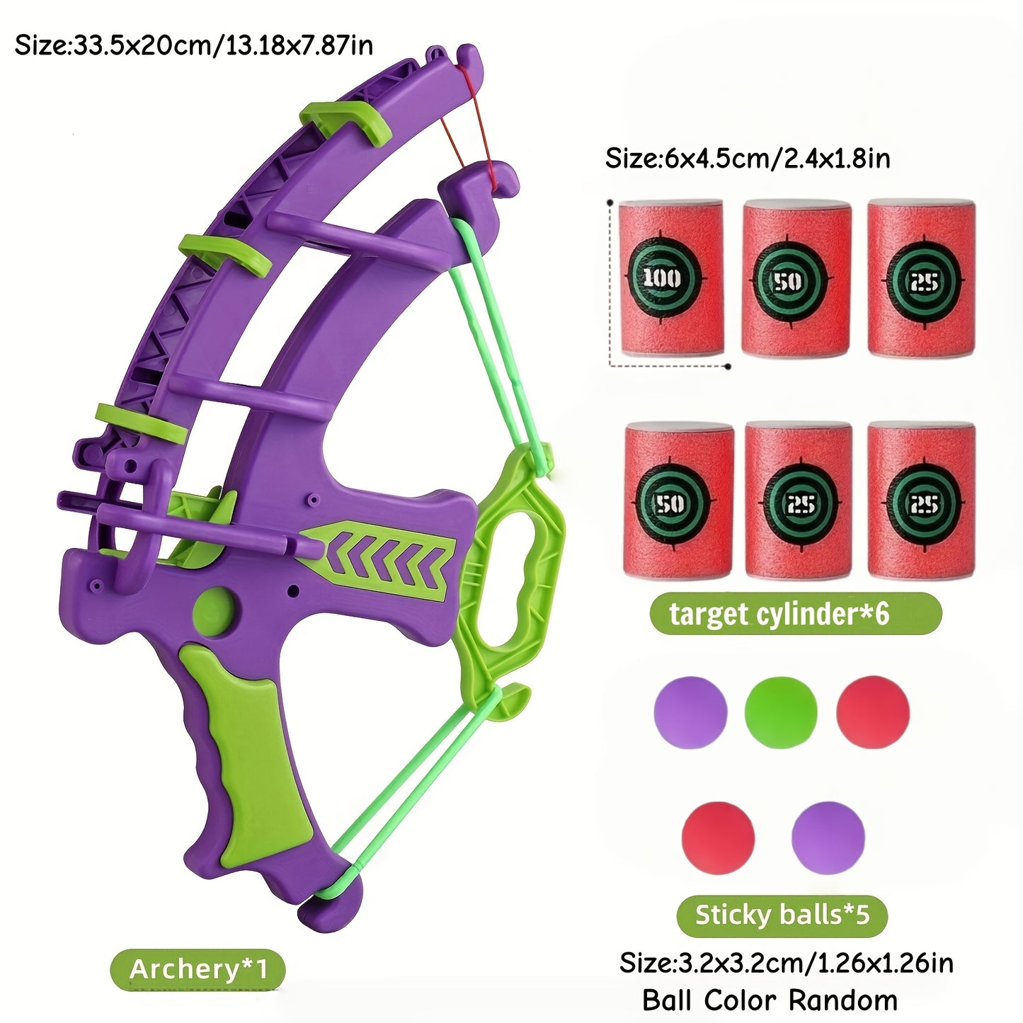 12pcs Blue and Green Interactive Archery Game Set with Colored Balls