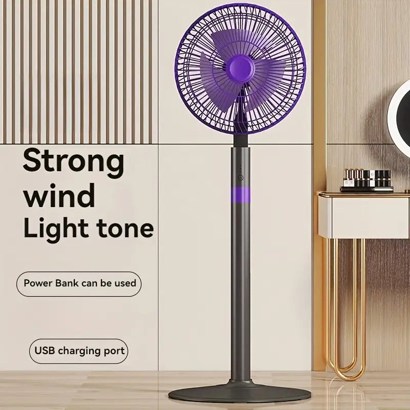 Silent High Wind Power USB Floor Fan (No Battery)