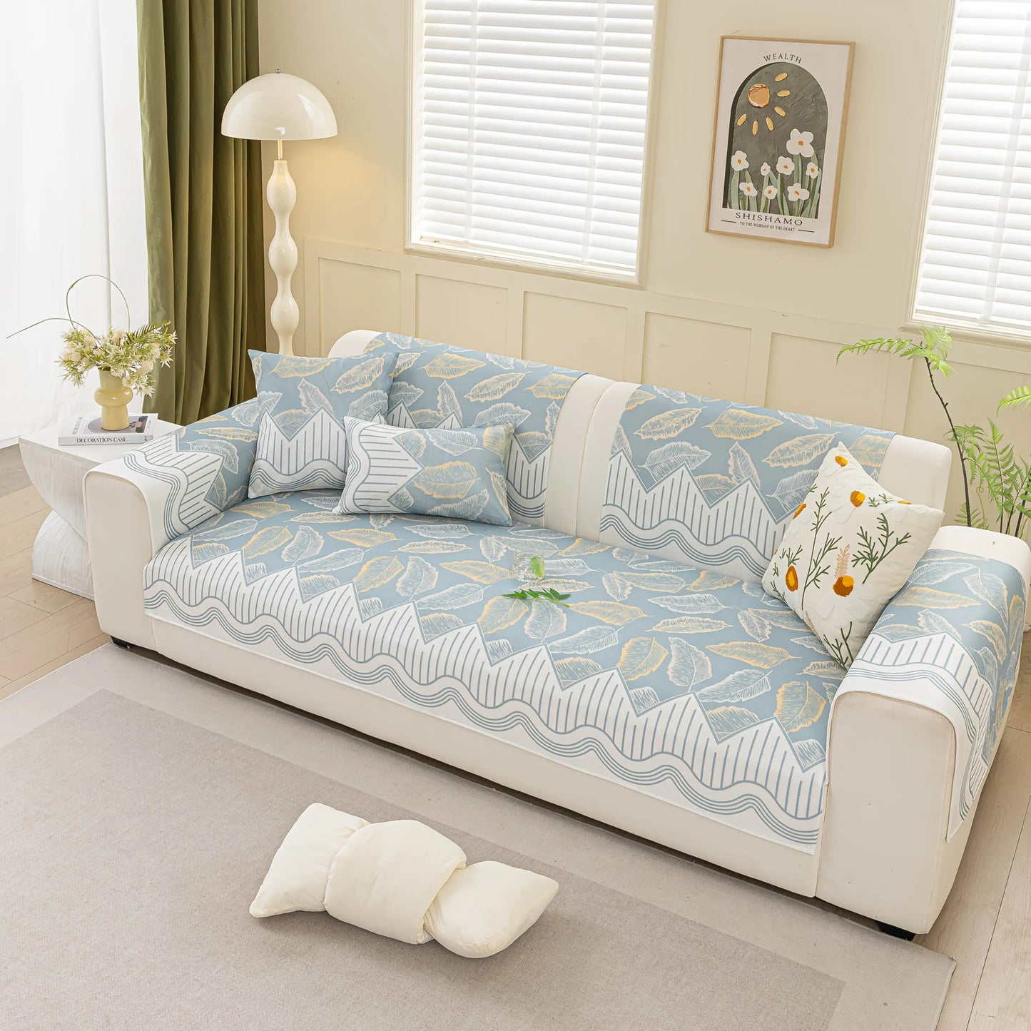 Machine Washable Pet Scratch-Resistant Summer Ice silk Sofa Mat