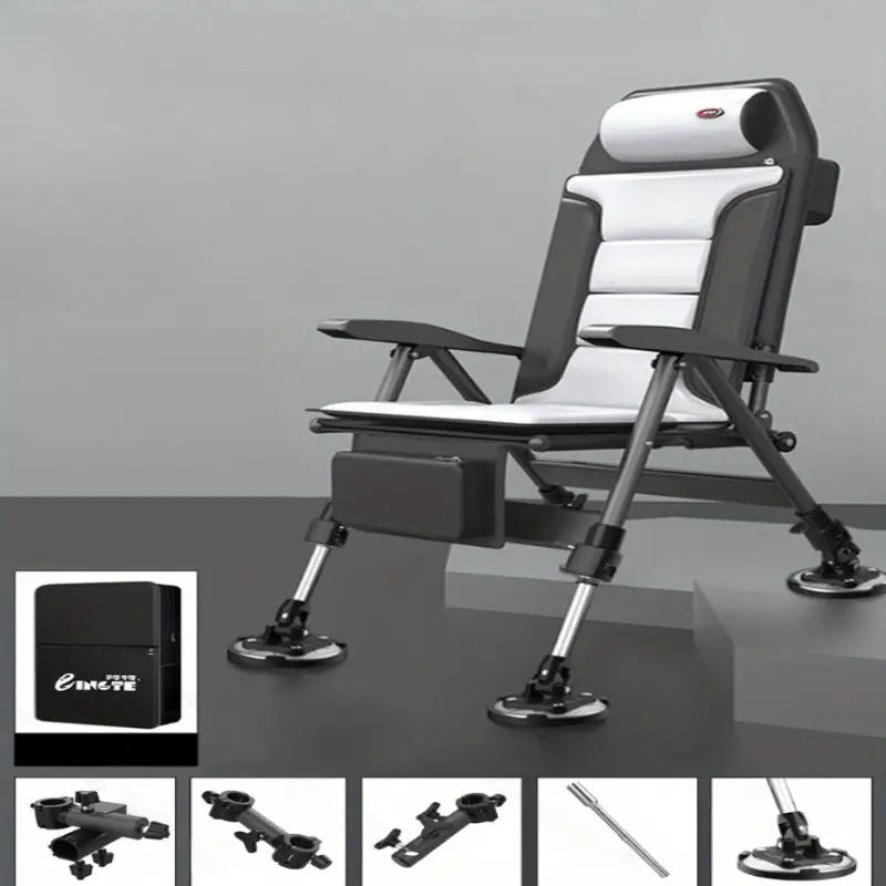1pc Ergonomic Heavy Duty Stainless Steel Outdoor Fishing Chair