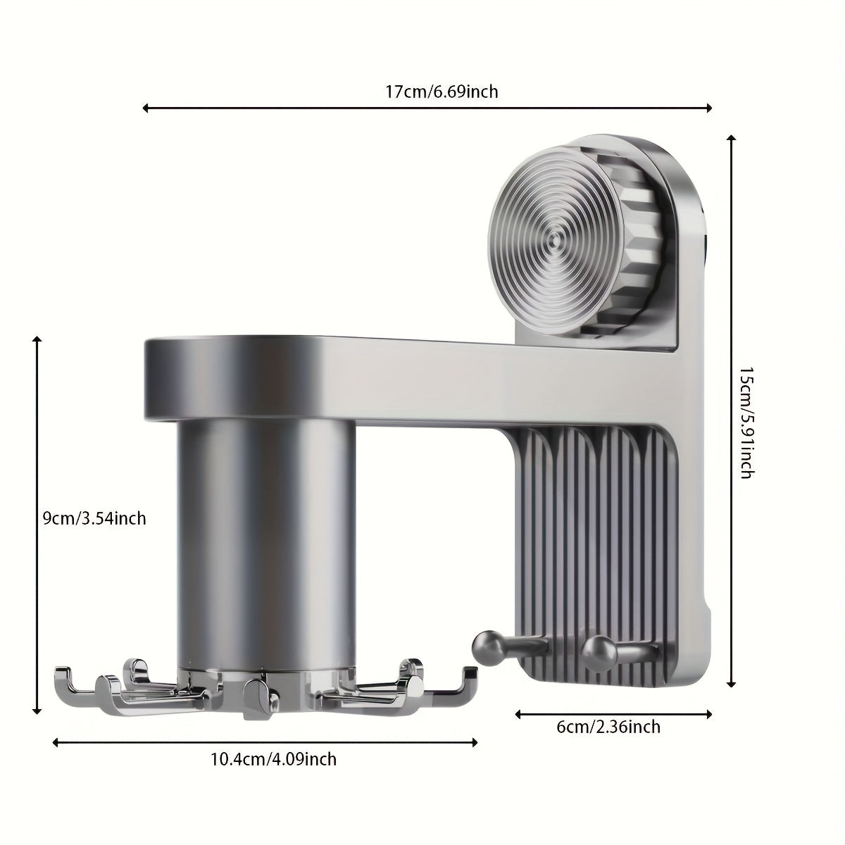 1-Pack Heavy-Duty Rotating Kitchen Hooks with No-Drill Installation