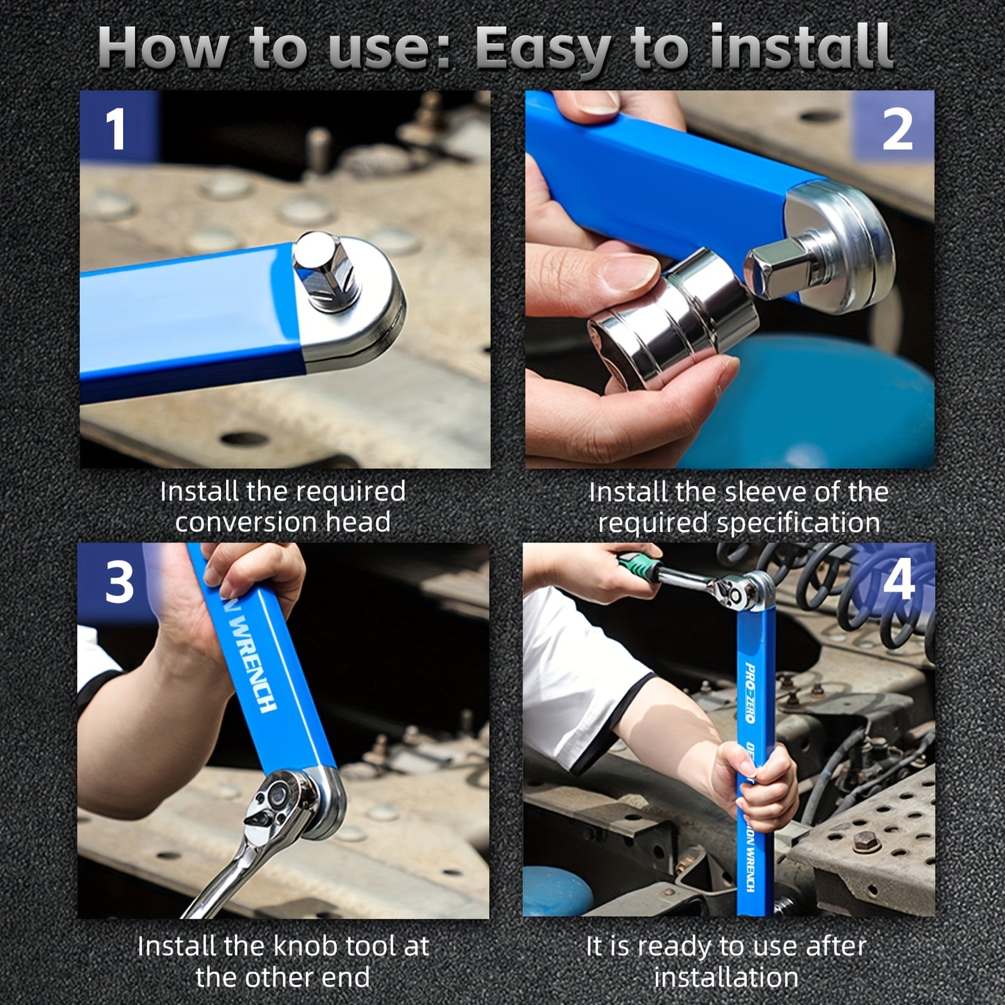 2-in-1 Multi-Function Ratchet Offset Extension Wrench