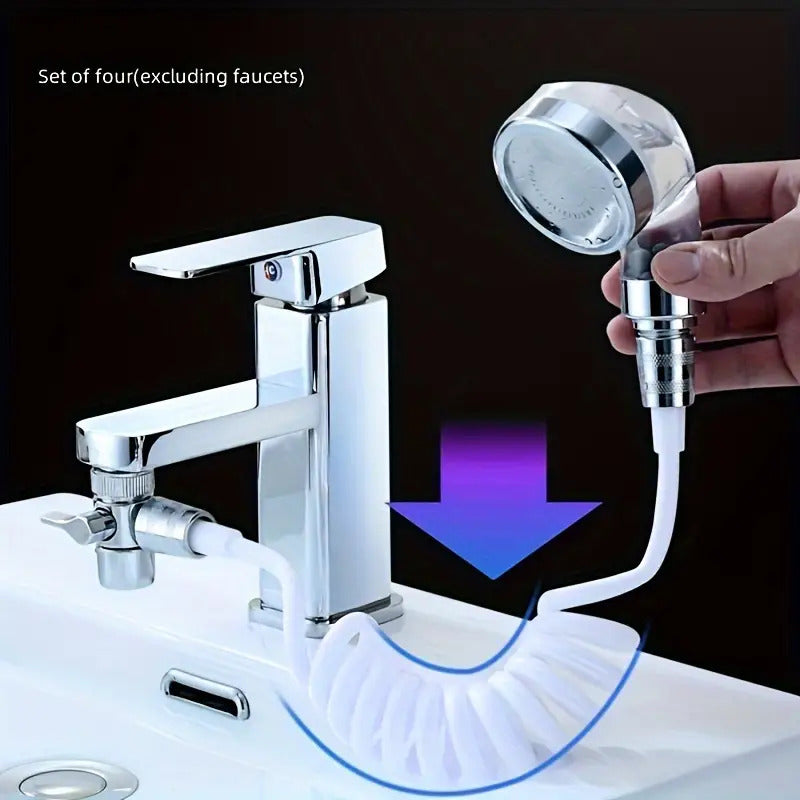 1 Set Modern Metal Handheld Shower with Hose