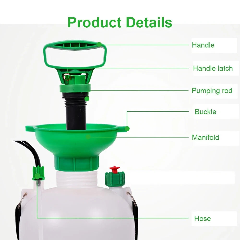 1 Pack Multi Pressure Sprayer for Garden and Car Cleaning Backpack Sprayer Pressurized Container