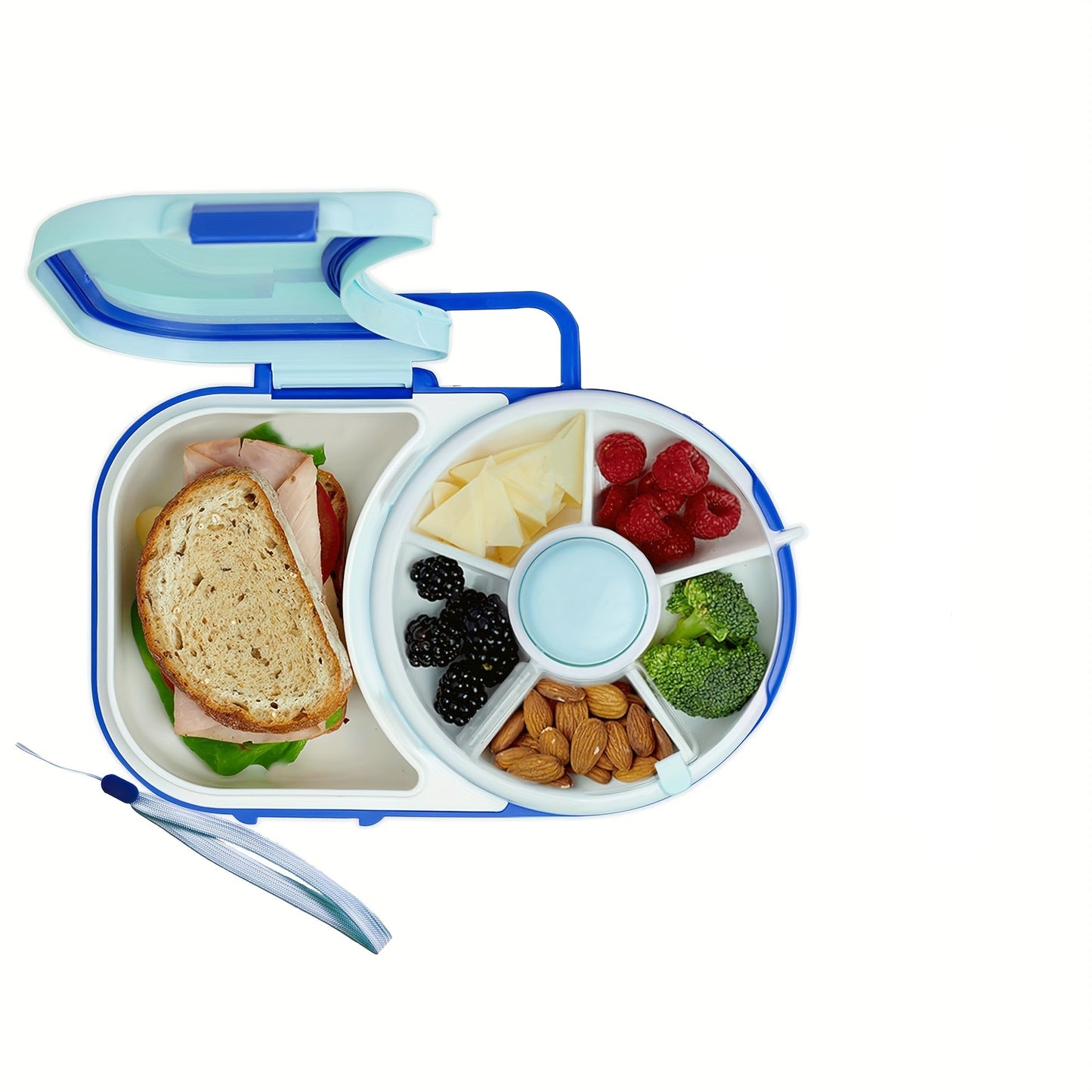 1pc Portable Tote Bag Rotating Lunch Box