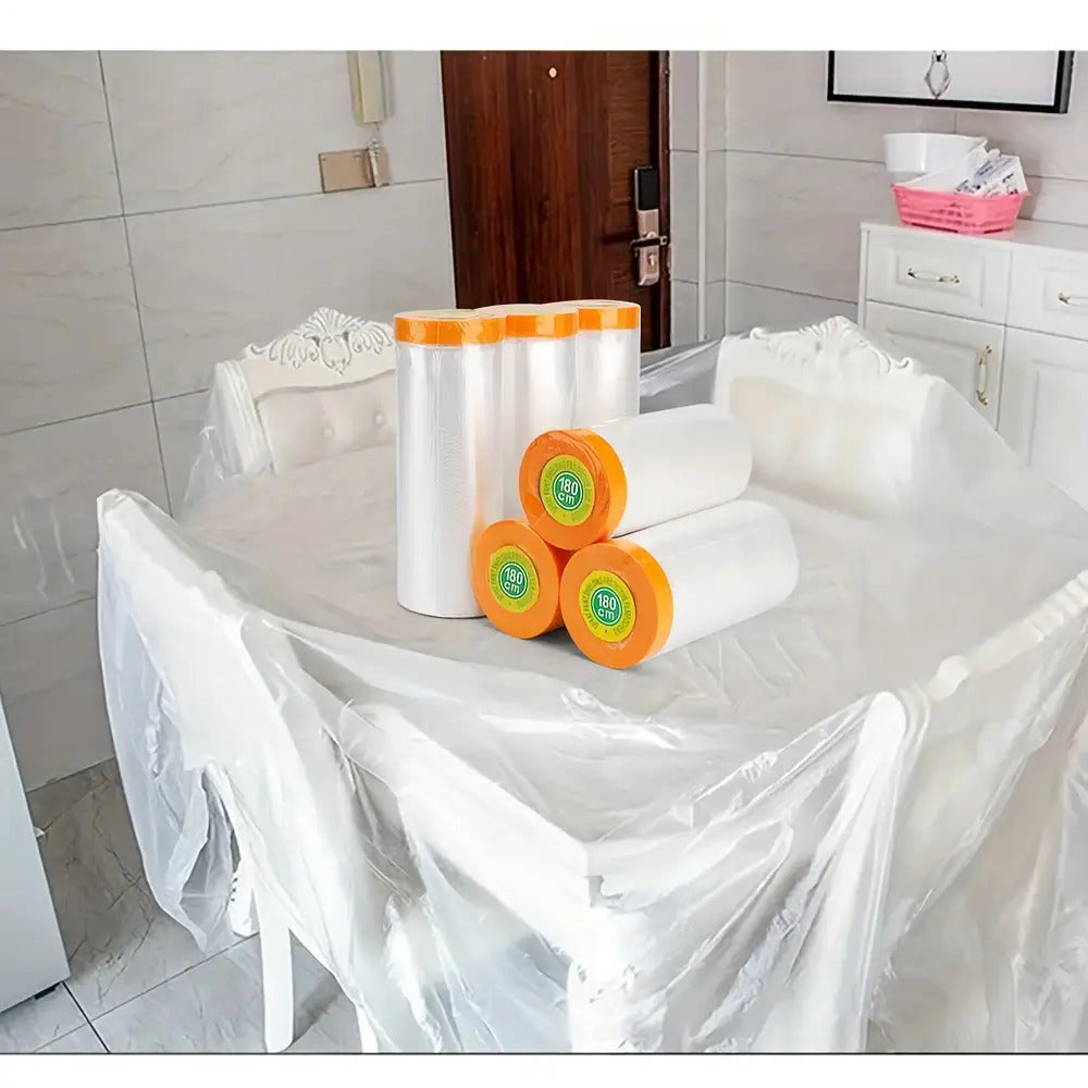 1 case of 12pcs wholesale Kraft Masking Film Pre-Adhesive Masking Paper Rolls