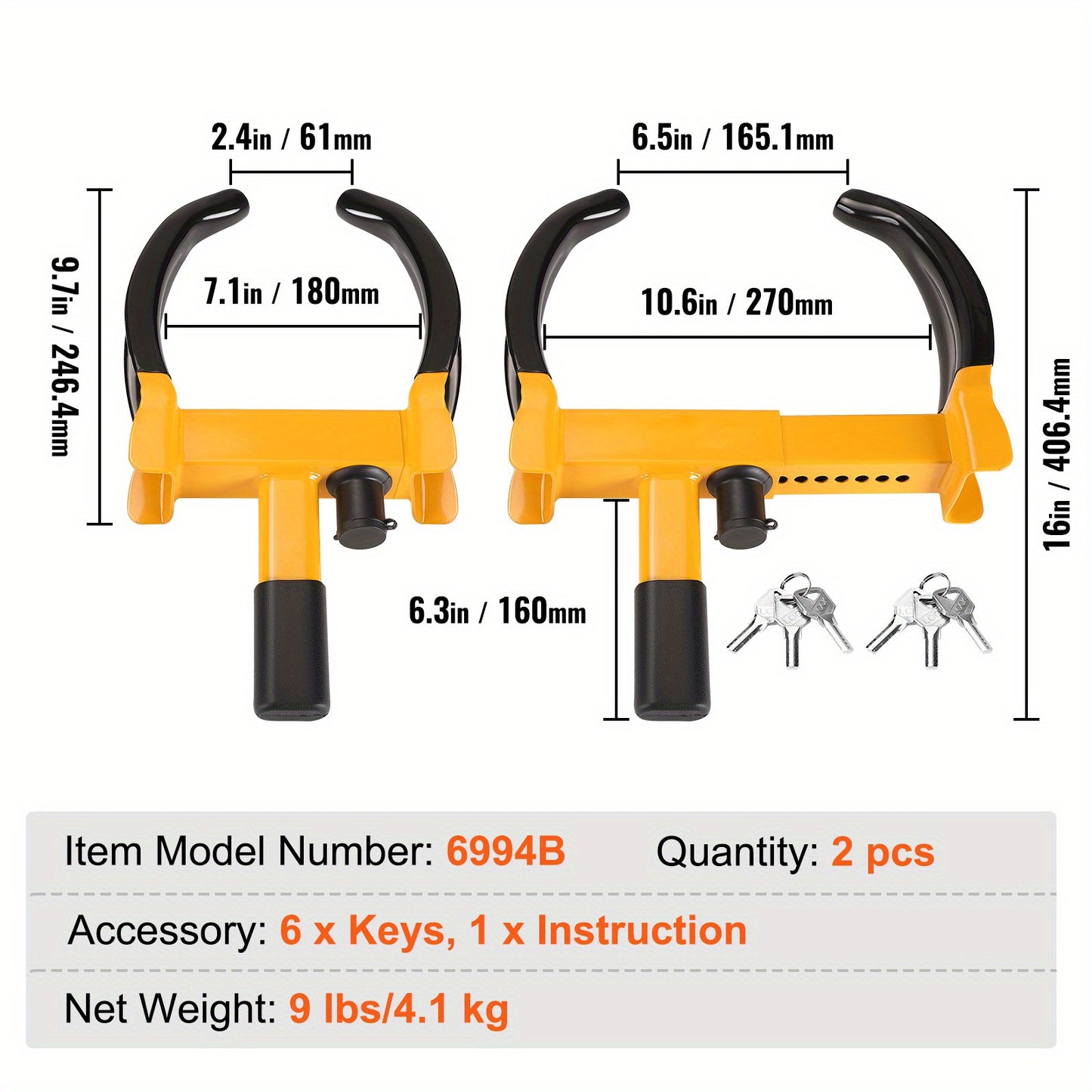 2 Set Universal Wheel Clamp