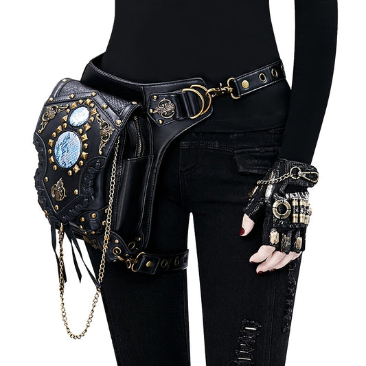 Trendy Steampunk Shoulder Crossbody Bag Chain Bag for Women And Men