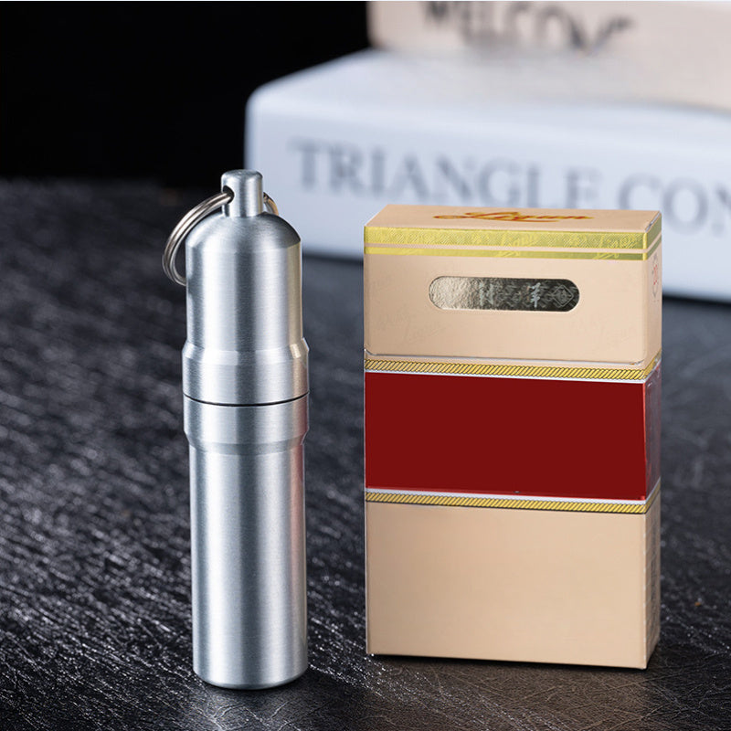 1pc Sleek Brass-Toned Waterproof Metal Cigarette Case