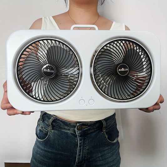 Rechargeable Dual Head Portable Table Fan