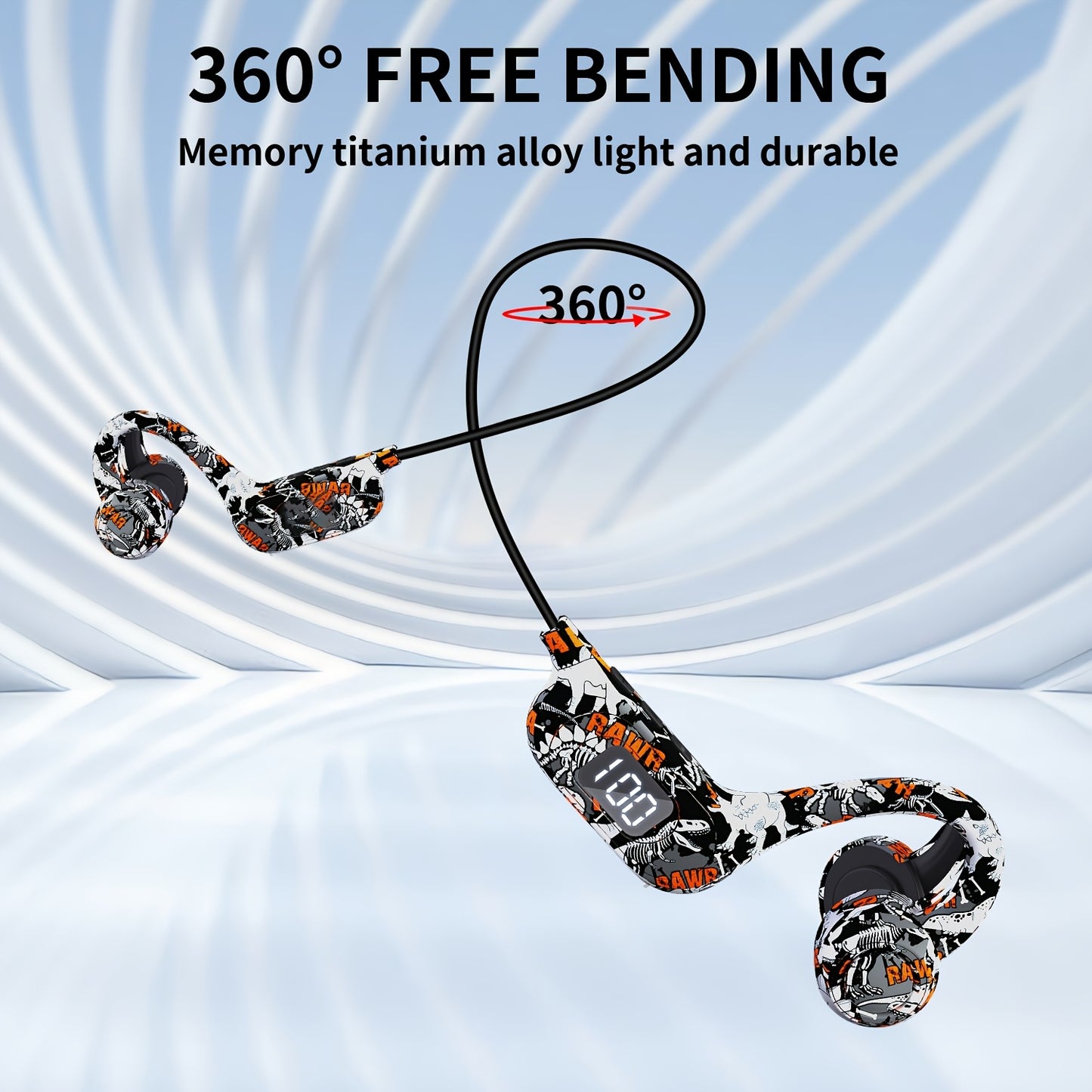 Wireless Bone Conduction Headphones with Microphone